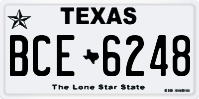 TX license plate BCE6248