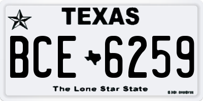 TX license plate BCE6259