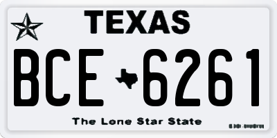 TX license plate BCE6261