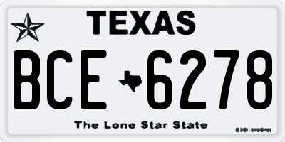 TX license plate BCE6278