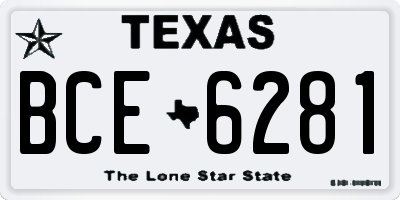 TX license plate BCE6281