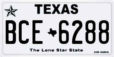 TX license plate BCE6288