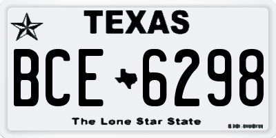 TX license plate BCE6298