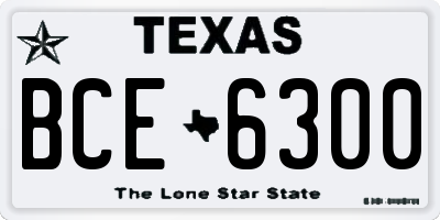 TX license plate BCE6300