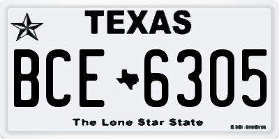 TX license plate BCE6305