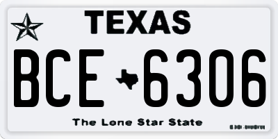 TX license plate BCE6306
