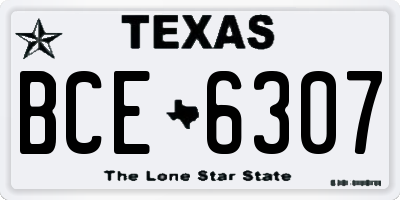 TX license plate BCE6307