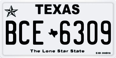 TX license plate BCE6309