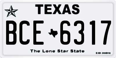 TX license plate BCE6317