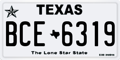 TX license plate BCE6319