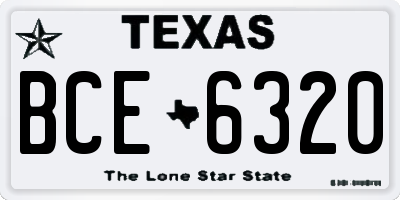 TX license plate BCE6320