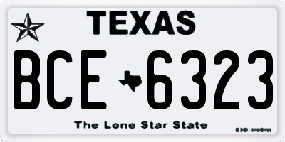 TX license plate BCE6323