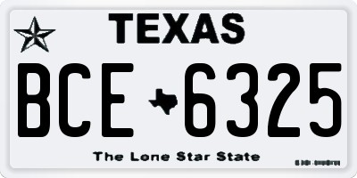 TX license plate BCE6325