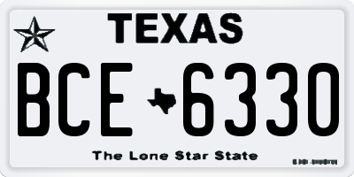 TX license plate BCE6330