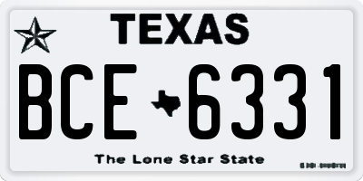 TX license plate BCE6331