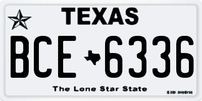 TX license plate BCE6336