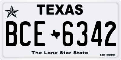TX license plate BCE6342