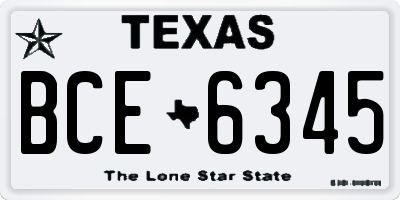 TX license plate BCE6345