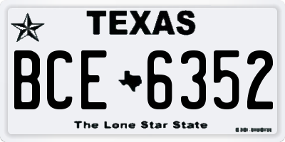 TX license plate BCE6352