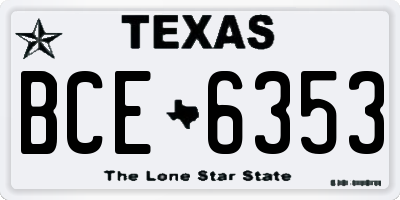 TX license plate BCE6353