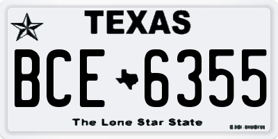 TX license plate BCE6355