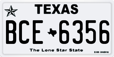 TX license plate BCE6356
