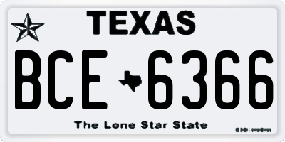 TX license plate BCE6366