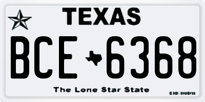 TX license plate BCE6368