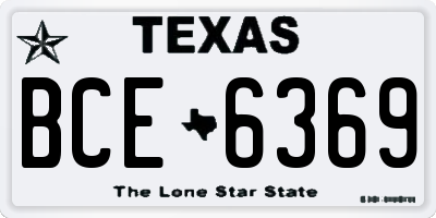 TX license plate BCE6369