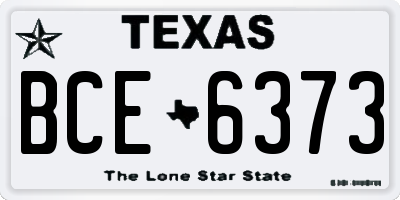 TX license plate BCE6373