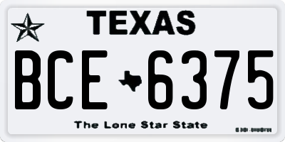 TX license plate BCE6375