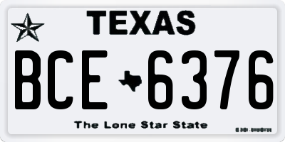TX license plate BCE6376