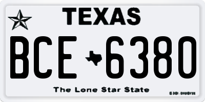 TX license plate BCE6380