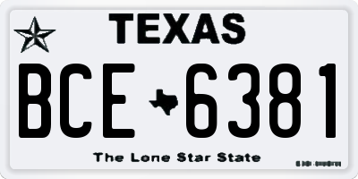 TX license plate BCE6381