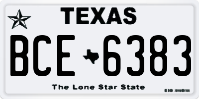 TX license plate BCE6383