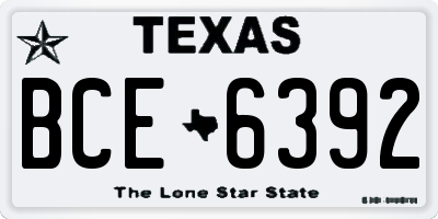 TX license plate BCE6392