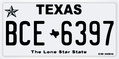 TX license plate BCE6397