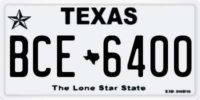 TX license plate BCE6400