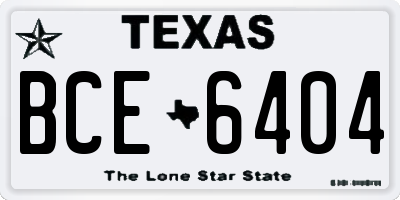 TX license plate BCE6404