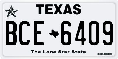 TX license plate BCE6409