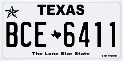 TX license plate BCE6411