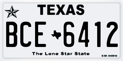 TX license plate BCE6412