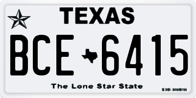 TX license plate BCE6415