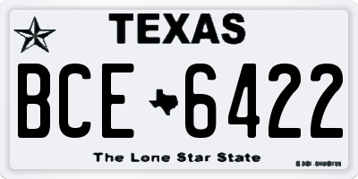 TX license plate BCE6422