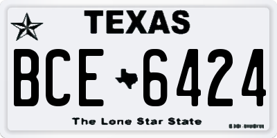 TX license plate BCE6424