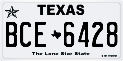 TX license plate BCE6428