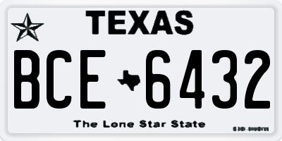 TX license plate BCE6432