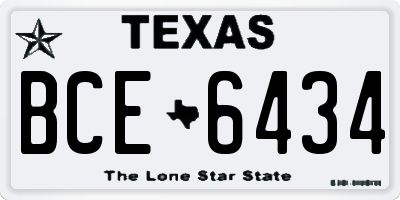 TX license plate BCE6434