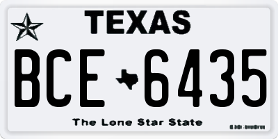 TX license plate BCE6435