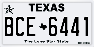 TX license plate BCE6441